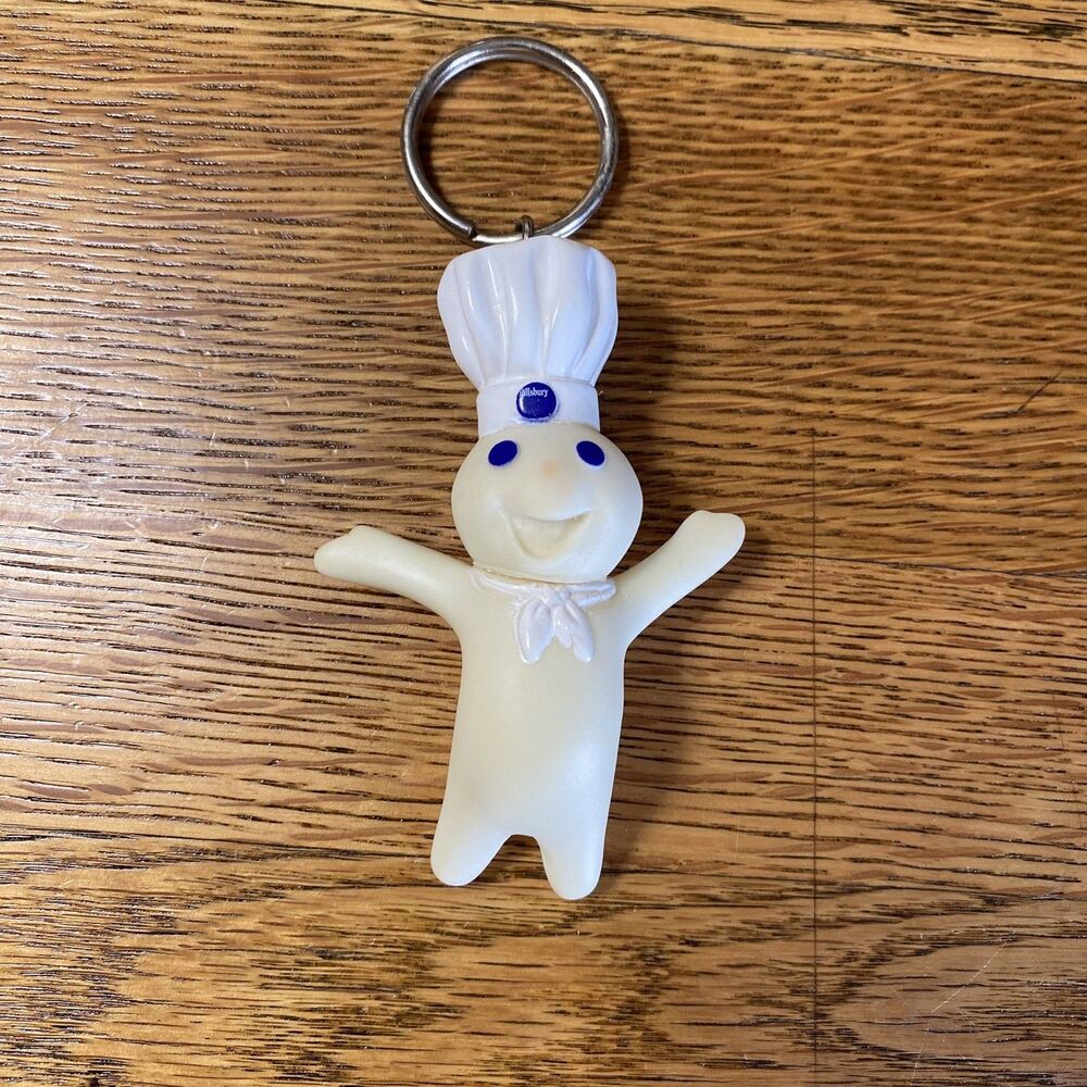 Vintage Pillsbury Doughboy Keychain 1996 Fun 4 All Advertising Poppin Fresh